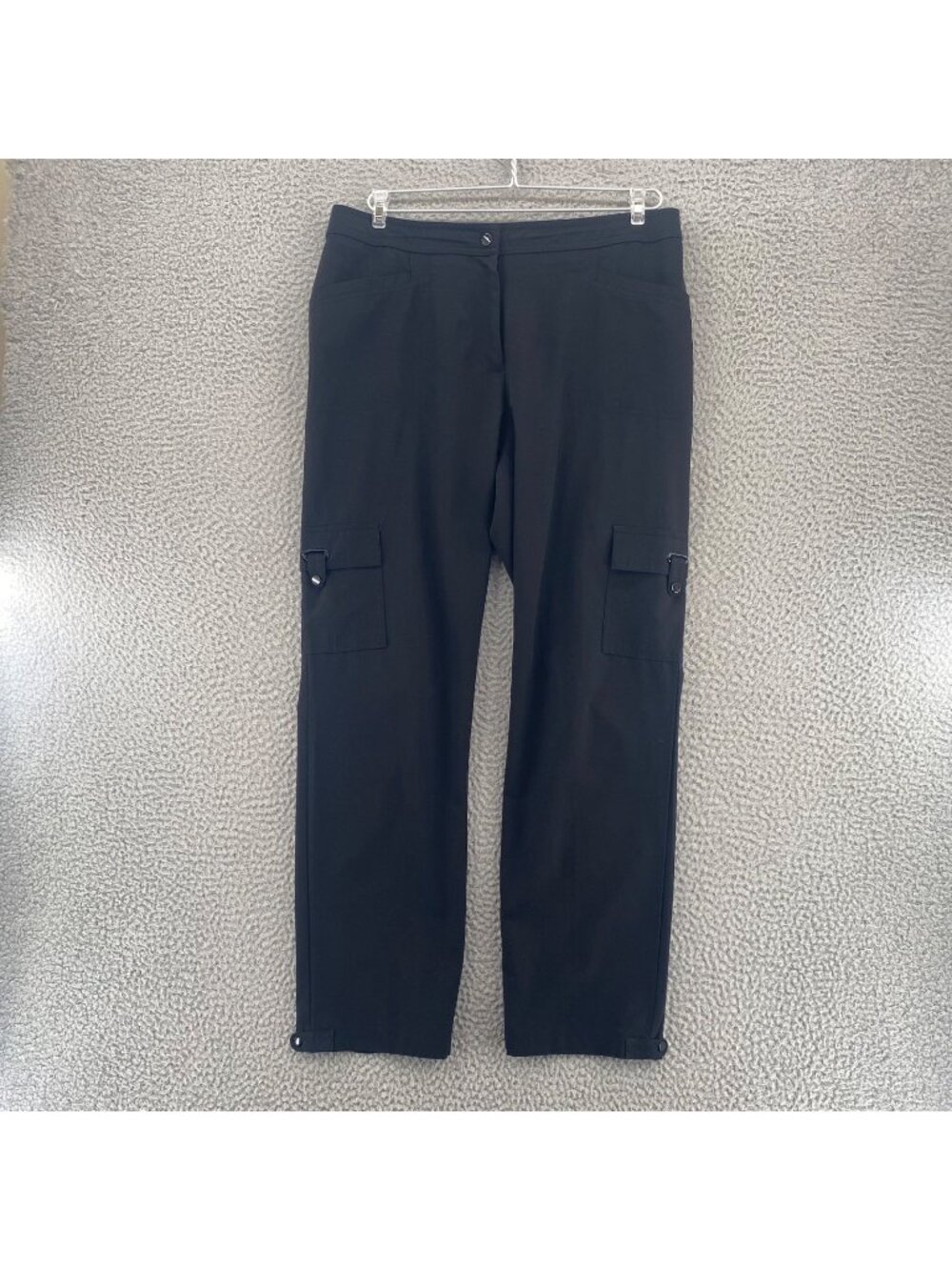 Chicos Pants Womens 1 US Medium Short Black Zenergy High Rise Trousers Pockets